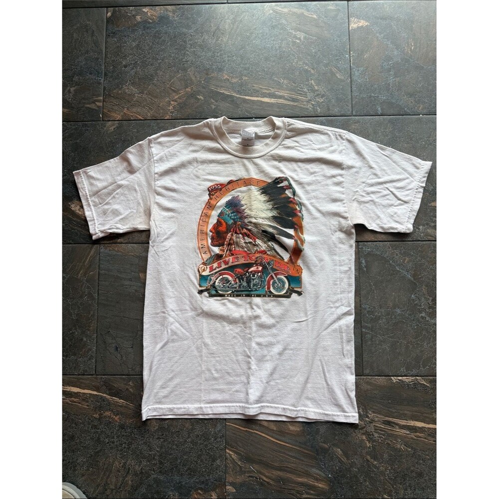 Vintage 1955 Bike Week T Shirt Native American Mens size Med